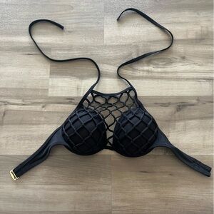 Shade & Shore Black Net Bikini Top